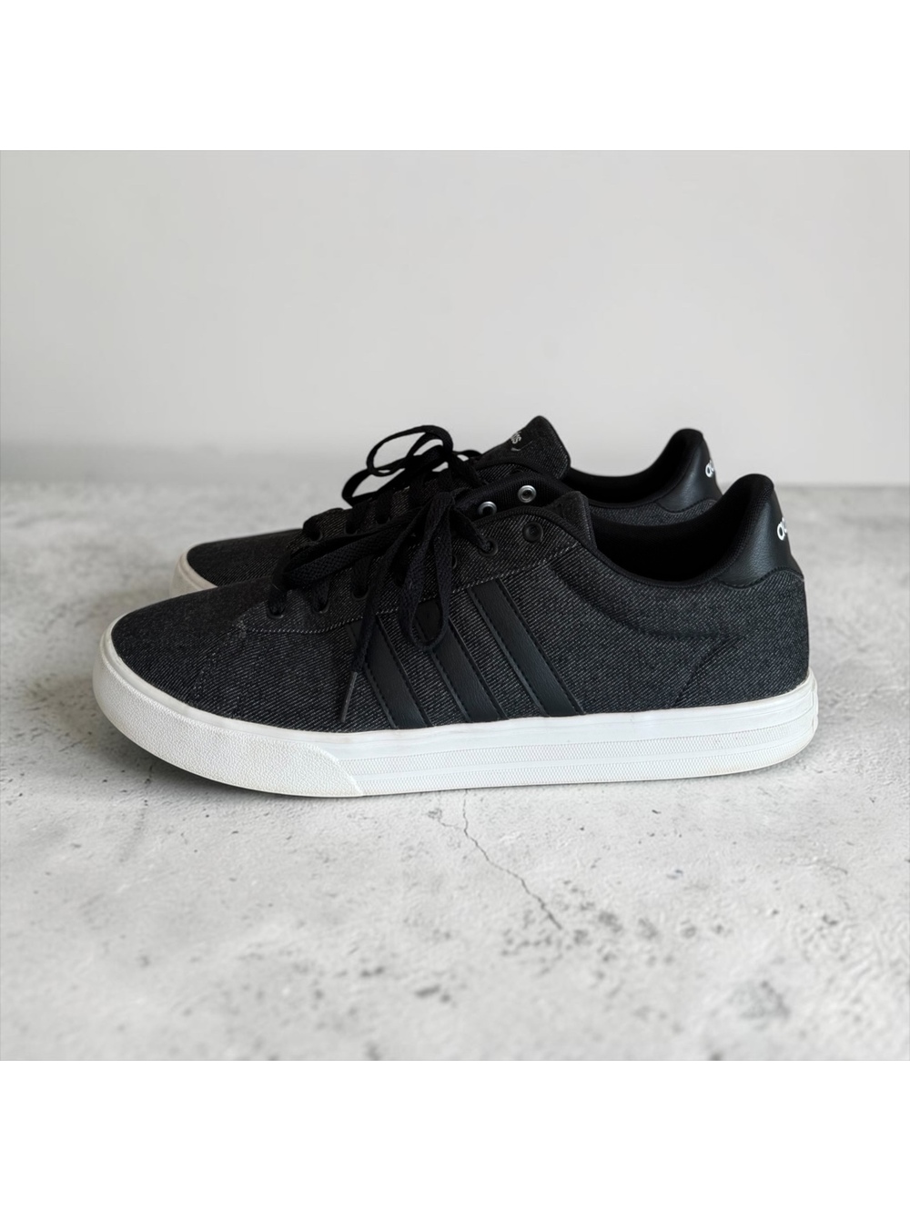 Adidas Daily 2.0 Black Denim Canvas Sneakers - Men’s Size 14 (DB0284)